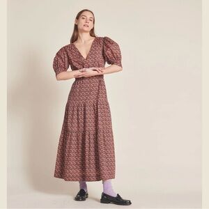 BNWT Trovata birds of paradise ARDEN DRESS CARDINAL DITSY size L floral CL